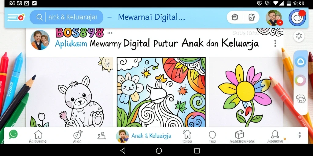 Antarmuka aplikasi Mewarnai Digital yang penuh warna dan intuitif.