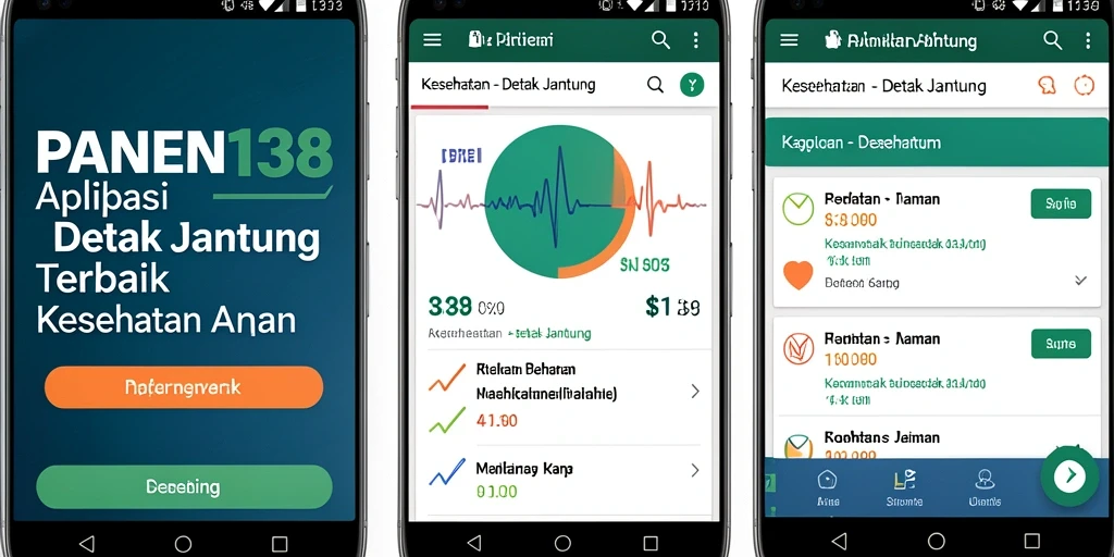 Tampilan antarmuka utama aplikasi Detak Jantung PANEN138 yang informatif.
