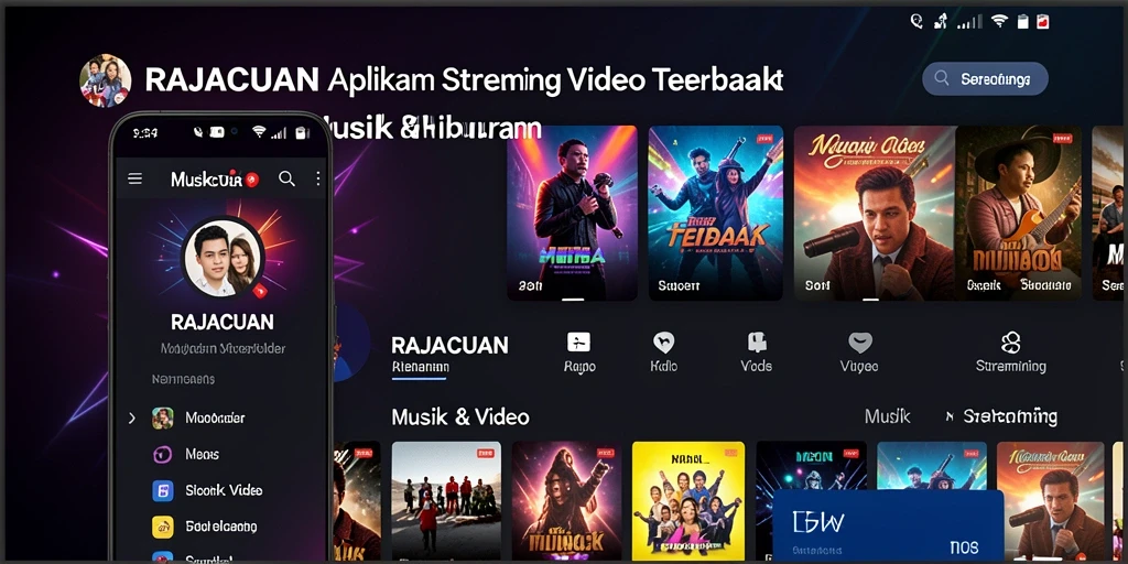 Antarmuka RAJACUAN menampilkan berbagai pilihan video streaming dengan mudah.