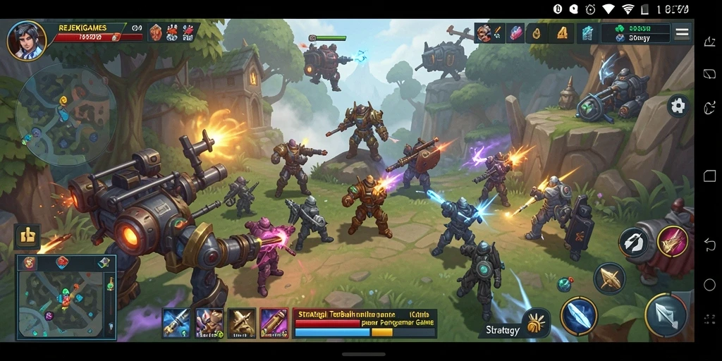 Tampilan antarmuka game Strategy REJEKIGAMES yang menarik dan fungsional.