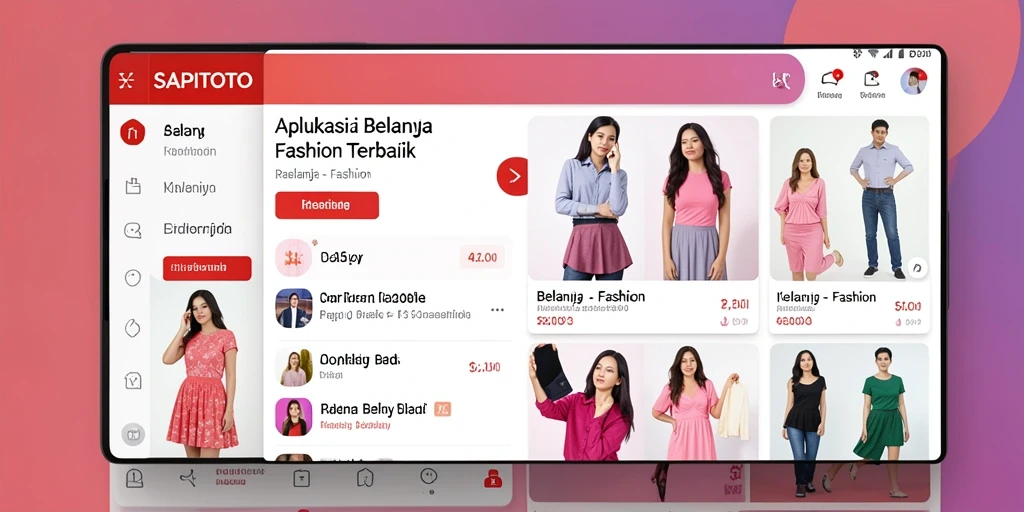 Tampilan antarmuka SAPITOTO menampilkan koleksi fashion yang menarik dan mudah dijelajahi.