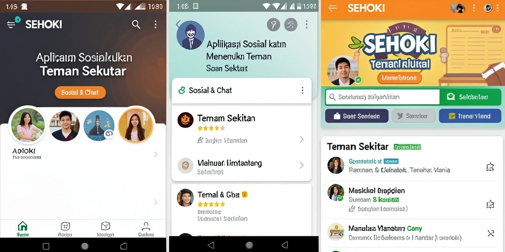 Screenshot antarmuka utama SEHOKI menunjukkan fitur pencarian teman.