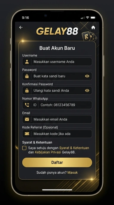 Cara Registrasi Akun Baru di gelay88 Secara Mudah